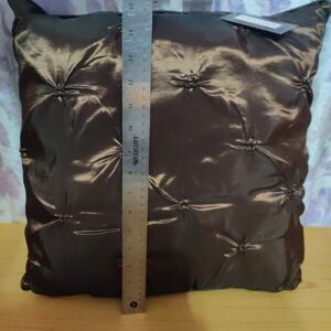 Allen + Roth: Luxurious Satin Brown Pillow